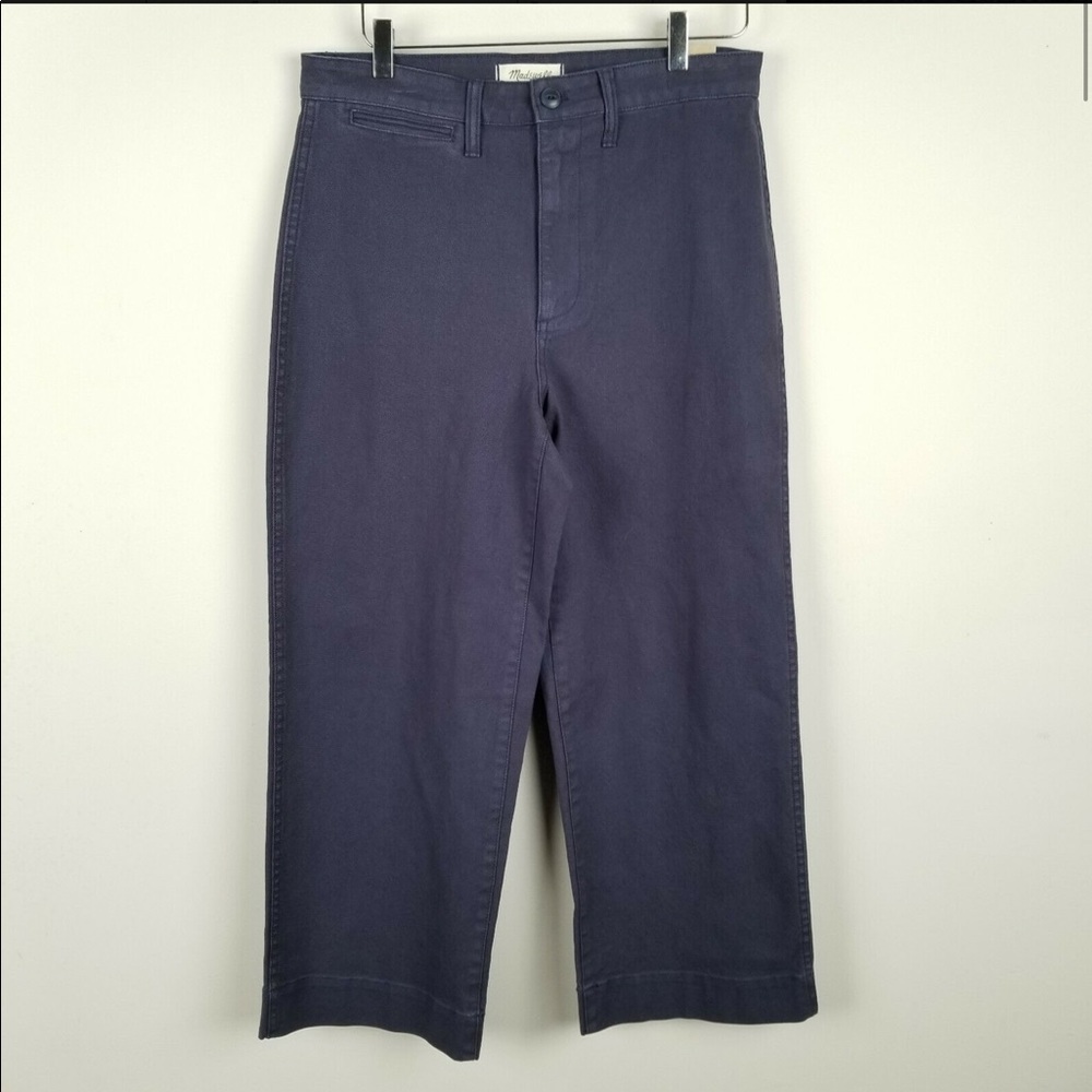 NWT Madewell wide legged cropped pants navy